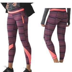 Lululemon Inspire Tight II Mesh Space Dye Twist Naval Blue Leggings Size 4